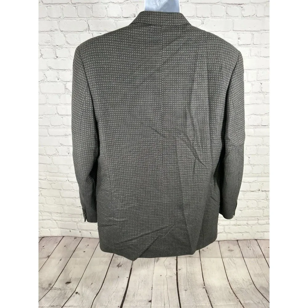 Paul Dione 100% Wool Swiftwood Multicolor Woven 3 Button Blazer Jacket Men’s 44L